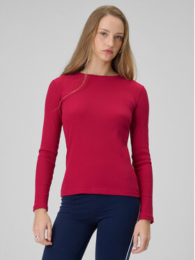 4F 4F Bluzka BASIC+ Różowy ciemny Slim Fit