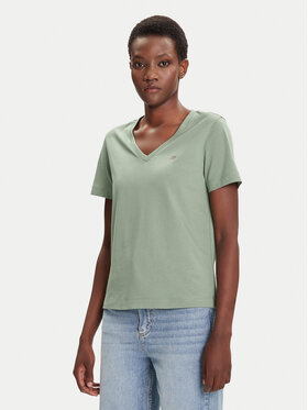 Gant Gant T-krekls Shield 4200750 Zaļš Regular Fit