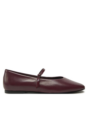 Calvin Klein Calvin Klein Baleriny Mary Jane Ballerina - Lth HW0HW02307 Bordowy