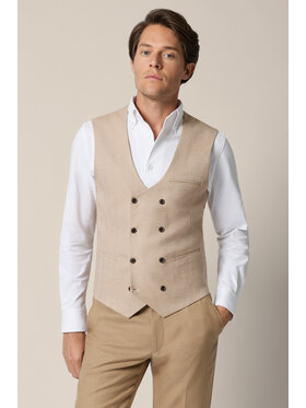 Lancerto Lancerto Kamizelka garniturowa Mezzano KA131126000001 Beżowy Slim Fit