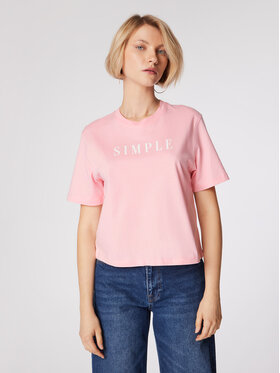 Simple Simple Marškinėliai TSD501 Rožinė Cropped Fit
