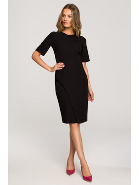 Stylove Stylove Koktejlové šaty S317 Černá Regular Fit