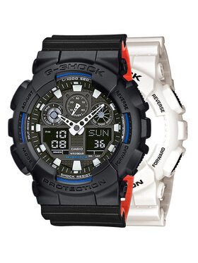 Casio Casio Zegarek SET GA-100B-7AER + BEZEL 10358741 + PASEK 10577142 Biały