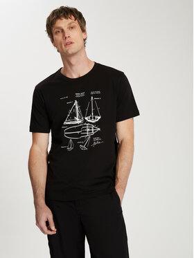 Cross Jeans Cross Jeans T-Shirt 16080-020 Czarny Regular Fit