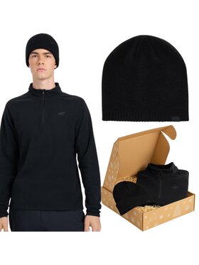 4F 4F Felpa di pile UFLEM065-ACAPU633-Paczka-20S Nero Authentic Slim Fit