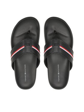 Tommy Hilfiger Japonke Leather Toe Post Sandal FM0FM04460 Črna