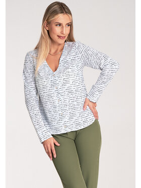 FIGL FIGL Bluzka M1047 Biały Regular Fit