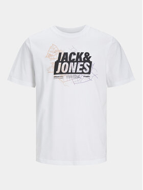 Jack&Jones Majica Map Logo 12252376 Bela Standard Fit