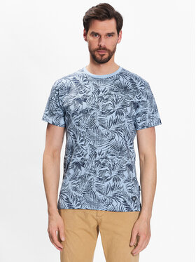 INDICODE INDICODE T-Shirt Palme 40-935 Blau Regular Fit