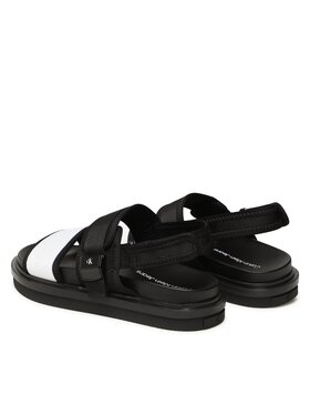 Calvin Klein Jeans Sandale Sandal Doublebar Hardware YM0YM00643 Crna