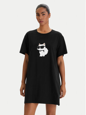KARL LAGERFELD KARL LAGERFELD Cămașă de noapte B1W45003 Negru Relaxed Fit