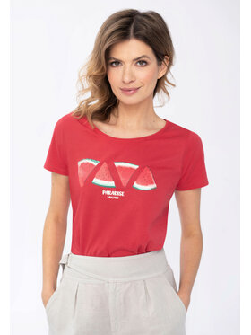 Volcano Volcano T-Shirt T-MELLA Czerwony Regular Fit