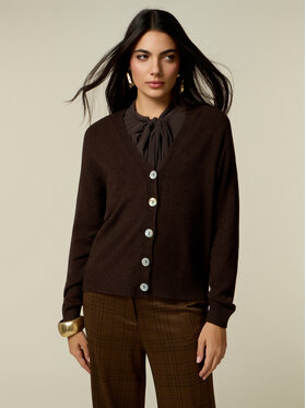 Oltre Oltre Sweter M181E002199N032 Brązowy Regular Fit