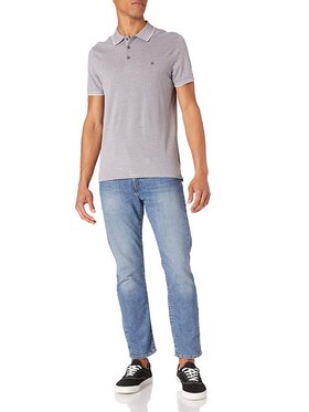 Wrangler Wrangler T-Shirt SS REFINED POLO Szary Regular Fit