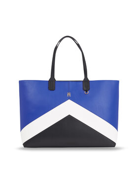 Tommy Hilfiger Tommy Hilfiger Rankinė Iconic Tommy Tote Chevron AW0AW15204 Mėlyna