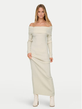 ONLY ONLY Sukienka dzianinowa Katia 15342132 Écru Regular Fit