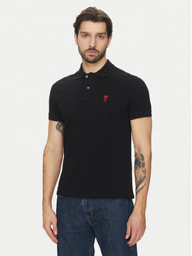 AMI PARIS AMI PARIS Polo BFUPL001.760 Czarny Regular Fit