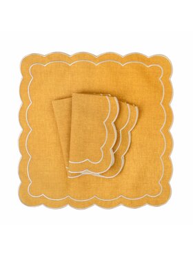 Roseberry Home Roseberry Home Serwetki haftowane Yellow Petali Żółty