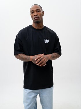Jigga Wear Jigga Wear T-Shirt Szeroka luźna Laur korona 130018 Czarny Oversize