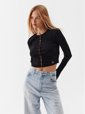 Calvin Klein Jeans Calvin Klein Jeans Kardigán J20J221349 Fekete Slim Fit