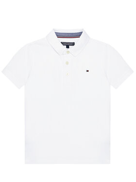 Tommy Hilfiger Tommy Hilfiger Тениска с яка и копчета Boys Tommy KB0KB03975 S Бял Regular Fit
