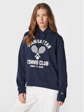 Tommy Jeans Tommy Jeans Mikina Tennis Club DW0DW14600 Tmavomodrá Relaxed Fit