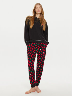 DKNY DKNY Pidžama YI90025 Crna Regular Fit