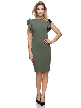 Tessita Tessita Sukienka elegancka T165 Zielony Straight Fit