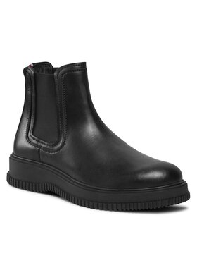Tommy Hilfiger Tommy Hilfiger Μποτάκια με λάστιχο Th Everyday Class Termo Lth Chel FM0FM04656 Μαύρο