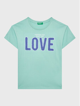 United Colors Of Benetton United Colors Of Benetton T-krekls 3096C10AY Zaļš Oversize