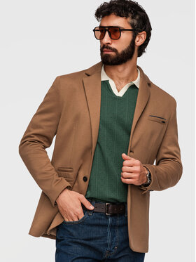 Ombre Ombre Marynarka M170 Brązowy Slim Fit