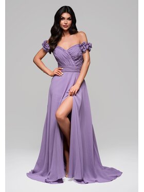 Ombre Ombre Sukienka wieczorowa LA-OM-DLR141 Fioletowy Regular Fit