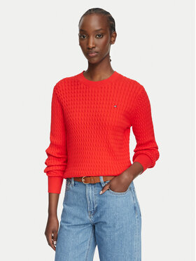 Tommy Hilfiger Tommy Hilfiger Pulover WW0WW44993 Rdeča Regular Fit