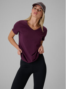4F 4F T-Shirt BASIC+ Fioletowy Regular Fit