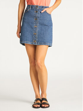 Lee Lee Spódnica jeansowa A Line L38NMG44 112108286 Granatowy Regular Fit