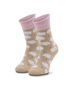 Zooksy Zooksy Klasické ponožky Unisex Warm Winter Marshmallows Béžová