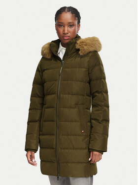 Tommy Hilfiger Tommy Hilfiger Zimní bunda Heritage Tyra  WW0WW51563 Tmavě zelená Slim Fit