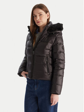 Tommy Hilfiger Tommy Hilfiger Пухено яке WW0WW47354 Черен Slim Fit