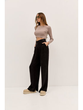Hottie Hot Hottie Hot Kalhoty z materiálu PAYA Černá Oversize