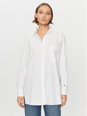 Tommy Hilfiger Tommy Hilfiger Hemd WW0WW38968 Weiß Oversize