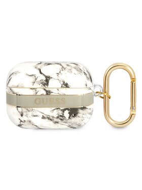 Guess Guess Etui na słuchawki Marble Strap Szary