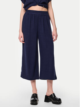 Pieces Pieces Панталони тип кюлоти Vinsty 17124361 Тъмносин Wide Leg
