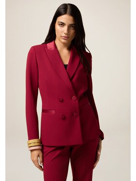 Oltre Oltre Marynarka Q782R004561N026 Czerwony Slim Fit