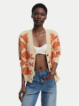 Desigual Desigual Кардиган Carter 25WWJF22 Бежов Relaxed Fit