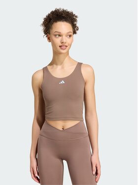 adidas adidas Koszulka techniczna 158405 Brązowy Fitted Fit