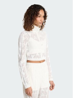 adidas adidas Bluza FIREBIRD CLASSIC LACE Biały Slim Fit