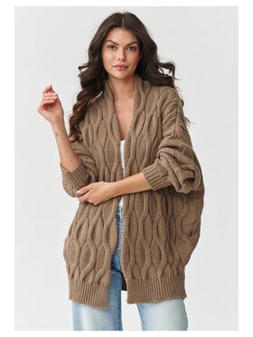 Makadamia Makadamia Kardigan S163 Brązowy Loose Fit