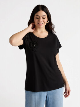 Fiorella Rubino Fiorella Rubino T-Shirt G184L008489N033 Czarny Regular Fit