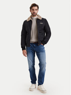 Aeronautica Militare Aeronautica Militare Geacă de piele 262PN0167U100876 Negru Regular Fit