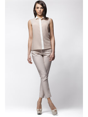 Awama Awama Koszula A023 Beżowy Basic Fit